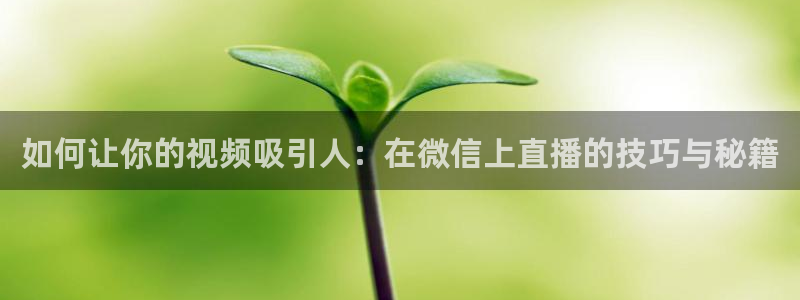 球神直播体育免费直播：如何让你的视频吸引人：在微信上直播的技巧与秘籍